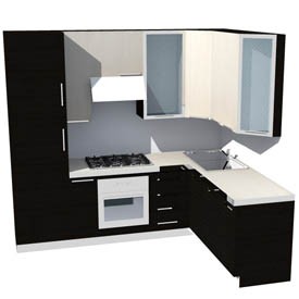 Small corner kitchen 3D Object | FREE Artlantis Objects Download